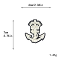 Embroidered white anchor patch with crown detail for clothing DIY, 6cm x 7cm size - GZ-2541
