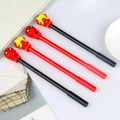 Cartoon gel pens set featuring 3D Spider-Man and Iron Man characters in red and black - Hero Theme Cartoon Gel Pens (Pack of 4)