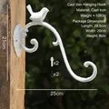 Gancio da parete vintage in ghisa bianca con motivo uccello per decoro da giardino - Supporto a Sospensione Uccellino Bianco e Nero 6876