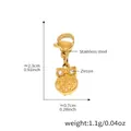 Golden owl pendant in stainless steel with zircon eyes for DIY jewelry necklaces - Gold Owl Pendant (D201)