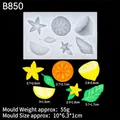 Silicone mold for mini lemon, carambola slices and leaf shapes for cake decorating - 1# Transparent B850