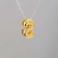 Golden balloon-style DIY bubble letter S pendant with a polished metallic finish - Letter S