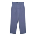 Pantaloni cropped a vita alta da donna in blu polvere con pieghe e tasche laterali - XS / Pantaloni e gonne / grigio-blu