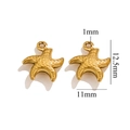 Gold starfish charm pendant for jewelry DIY with dimensions 12.5mm by 11mm - Golden Small Starfish