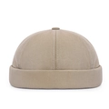 Gorro miki clásico caqui de algodón retro con diseño minimalista sin ala dockers - Ajustable / Beige Oscuro
