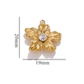 Colgante de flor vintage francés dorado con piedra brillante y medidas de 20mm - Flor Pequeña Circonita