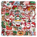 Pack de 53 pegatinas de Navidad con Papá Noel, muñeco de nieve y hombre de jengibre - Navidad Roja Tipo A (53 piezas)