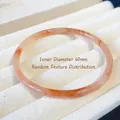 Retro agate bead bracelet with orange-red texture and 60mm diameter sizing - Thin: Light Koi Red 60mm Diameter Bangle