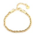 Bracciale minimalista a catena intrecciata da 4 mm in acciaio inossidabile dorato - 4mm / Oro