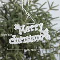 White glitter Merry Christmas letter pendant with snowflakes for Xmas tree decor - Merry Christmas Letter Style B