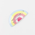 Rainbow striped semi-circle BB hair clip for girls with colorful glossy metal finish - New Rainbow