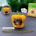 Cartoon resin bell pepper cat figurine for desktop and car interior dashboard decoration - Vegetable Cat Series - Bell Pepper Cat