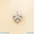 Ciondolo bacca in acciaio inossidabile lucido 15x11mm fascino frutta argento - Ciondolo Cavo a Forma di Uva Argento (KLJ9989-Z)