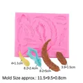 Moule en silicone rose pour le bricolage de plumes et la pâtisserie avec diverses formes - Rose