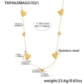 Detailed view of the gold heart necklace with specific dimensions and length measurements - Gold Heart Pendant Long Sweater Necklace 102+5cm
