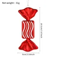 Shiny red candy Christmas ornament with white wave patterns, 19.5cm length hanging decor - 19cm Wave Stripe Painted