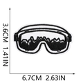 Embroidered ski goggles patch with mountain landscape design and size measurements - Goggles (W12MZ-07-13)