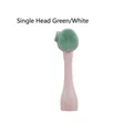 Dual-sided silicone facial cleansing brush in mint green and white with soft bristles - Single-headed / Green/White