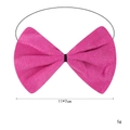 Rose pink animal costume bow tie accessory with black elastic band for Halloween - Regular Bowtie / Rose Red