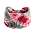 Plaid Knoten-Stirnband für Yoga in Rot-Weiß-Grau aus weichem dehnbarem Stoff für Damen - Rot Weiß Grau Kariert Twist(#160)