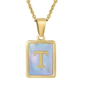 Blue Shell Letter T Style (With Chain)