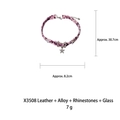 Rosa Leoparden-Choker-Detail mit Sternanhänger und Abmessungen 30,7x8,2 cm - Stern Ausgeschnitten Knochen Leopardenmuster Choker X3508