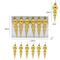 Set di 6 decorazioni natalizie dorate a forma di zucca in una scatola trasparente - Oro
