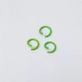 Three green metallic painted 1.2x8mm C-shaped open rings for DIY jewelry making - 1.2*8mm / Green
