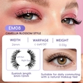 Magnetic fake eyelashes EM08 Camellia Blossom Style with 26mm width and C curl lashes - EM08 Camellia Blossom Style (No Clip)