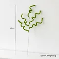 60cm green plush yarn Christmas branch ornament with white foam balls for DIY decor - Green Curved Stick Pick
