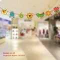 Cartoon animal party banner with sun and cactus patterns, single size 18x25cm - Cartoon Ornaments (LU-23)