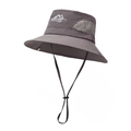 Cappello da sole grigio con tesa larga, rete traspirante e cinturino sottogola regolabile - Taglia unica / grigio scuro
