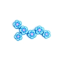 Perline a fiore di prugna in argilla polimerica 10mm blu e rosa per gioielli DIY - Fiore di Prugna Blu