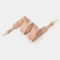 Adjustable nude pink pebbled leather shoulder strap with luxury gold-tone metal hardware - Pink with Gold Buckle