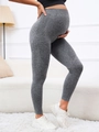 Dettaglio della fascia di supporto a vita alta sui leggings premaman grigio scuro - S / Grigio Melange