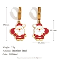 Detailansicht der Weihnachtsmann-Ohrringe mit 18K Vergoldung und Maßen in Millimetern - Weihnachtsmann-Stil