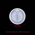 Round silicone mold for DIY resin cat hanging tag with floral patterns 67mm diameter - Round Cat Tag GP#06