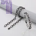 Retro black 9mm Cuban chain bracelet 20cm long weighing 13g with vintage finish - Screw O-Chain 9mm