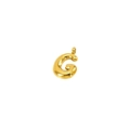 Polished gold stainless steel letter G pendant charm with high gloss finish and ring - Letter G