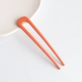 Minimalist matte orange U-shaped hair pin for women with sleek dual-prong design - Orange Red