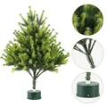 Mini sapin de Noël floqué avec aiguilles réalistes et support vert stable - Style 2 Sapin de Noël Rotatif