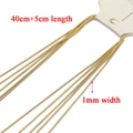 Detail view of 1mm gold snake bone chain with 40cm plus 5cm length specifications - Thin Multi-layer Chain Style (F1624GD3) / Gold
