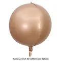 Spherical 22-inch 4D round aluminum foil balloon in metallic coffee brown color - 22 Inch / Chocolate
