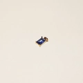 18K gold plated stainless steel birthstone pendant with rectangular blue zircon - September-Pendant(Sapphire)