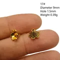 Calottes fleur dorées 9mm avec design ajouré pour création de bijoux DIY - Texture Creuse 3D (17#)