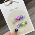 Faux ongles d'orteils 3D colorés aux tons macaron avec de mignons yeux cartoon - Très Petit (XS) / 825 Dopamine Faux Ongles