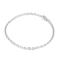 Minimalist silver chain bracelet in 18k titanium steel with oval links and spring clasp - 3mm Steel Bracelet