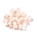 DIY colorful mushroom beads in transparent pink glass with white spots and stems - 10 Pieces/Pack (14mm x 10mm) / Water Pink