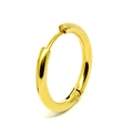 Minimalistische polierte goldene Creolen aus Edelstahl mit sicherem Klickverschluss - 8mm Gold (2,5 Drahtstärke)