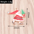 Detailed size view of Santa Claus pendant with green tree and 22mm x 23mm dimensions - Santa with Tree (YD1317)
